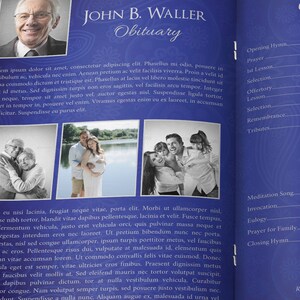 Blue Silver Funeral Program Template Word Template, Publisher V1 Celebration of Life 8 Pages 5.5x8.5 in image 9