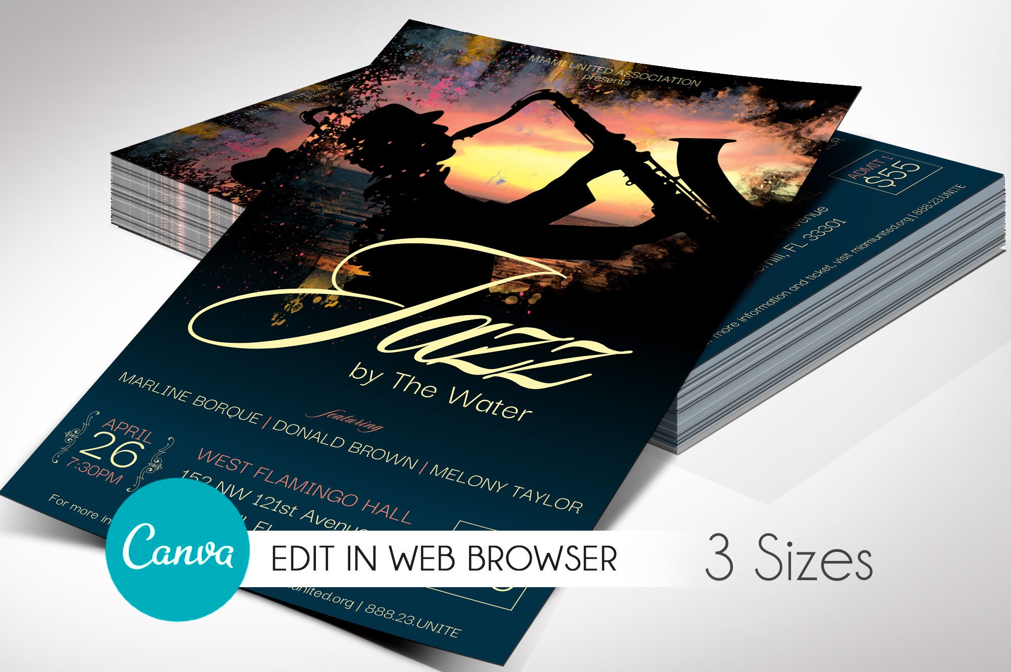 Jazz Concert Flyer Template: Editable Musical Event Design (Digital Download)