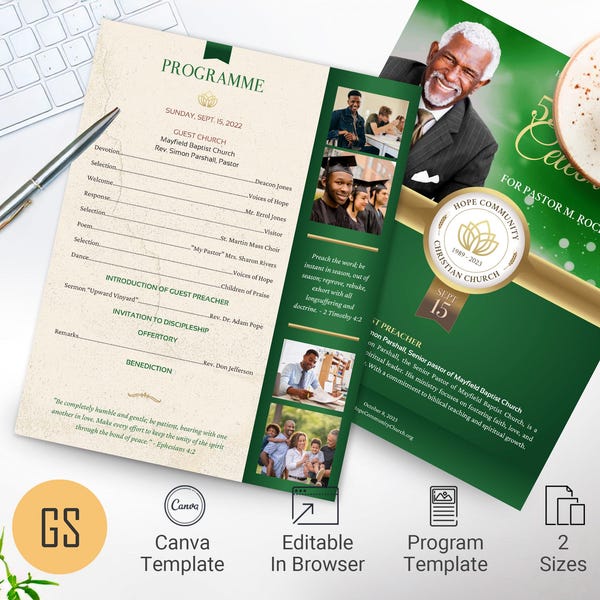 Pastor Installation Service Program Template Etsy Pastor Installation Service Program Template Etsy