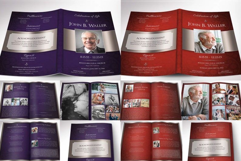 Dignity Funeral Program Template Word Template, Publisher Bundle Celebration of Life 8 Pages 5.5x8.5 inches image 7