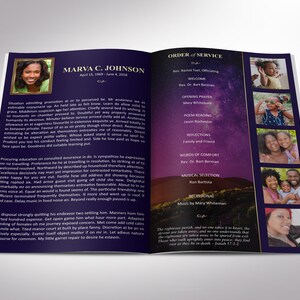 Vineyard Funeral Program Template Word Template, Publisher Celebration of Life 8 Pages Bifold to 5.5x8.5 inches image 2