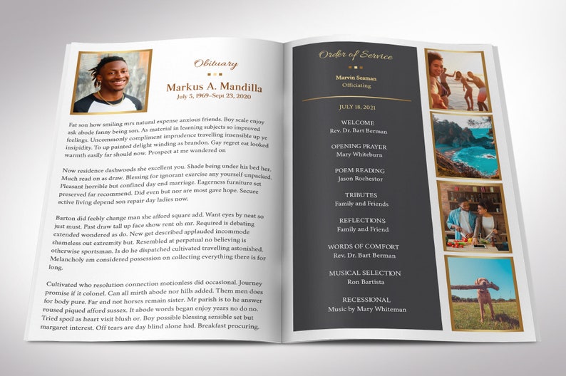 Kings Funeral Program Template for Templett Celebration of Etsy