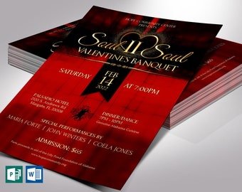 Banquet Flyer Template | Word Template, Publisher | Church Anniversary, Pastor Appreciation | 4x6 inches