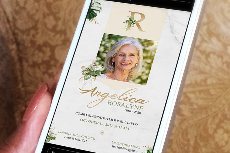 Tropica Funeral Digital Invitation Template Word Template, Publisher Celebration of Life, Memorial Service 2 Sizes image 6