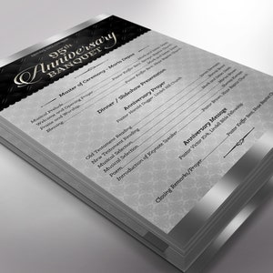 Silver Church Anniversary Program Template, One Sheet Word Template, Publisher Pastor Appreciation 5.5x8.5 inches image 7