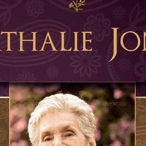 Royal Funeral Program Template, Purple Gold Word Template, Publisher Celebration of Life 8 Pages 5.5x8.5 inches image 7