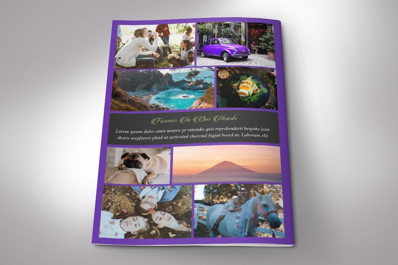 Remember Funeral Program Template, Purple Black Word Template, Publisher 8 Pages Celebration of Life 5.5x8.5 in image 6