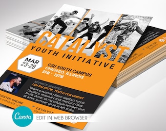 Catalyst Youth Flyer Canva Template | Editable Colors | 2 Sizes | 4"x6" and 5.5"x8.5"