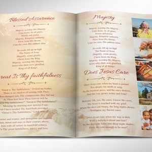 Gold Forever Funeral Program Template, Canva Template Celebration of Life, Obituary Program 8 Pages 5.5x8.5 inches image 4