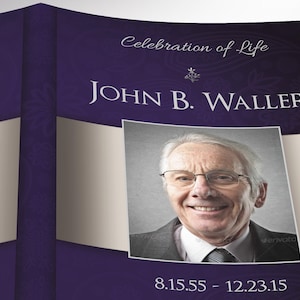 Blue Dignity Funeral Program Template Word Template, Publisher Celebration of Life 8 Pages Bifold to 5.5x8.5 inches image 7