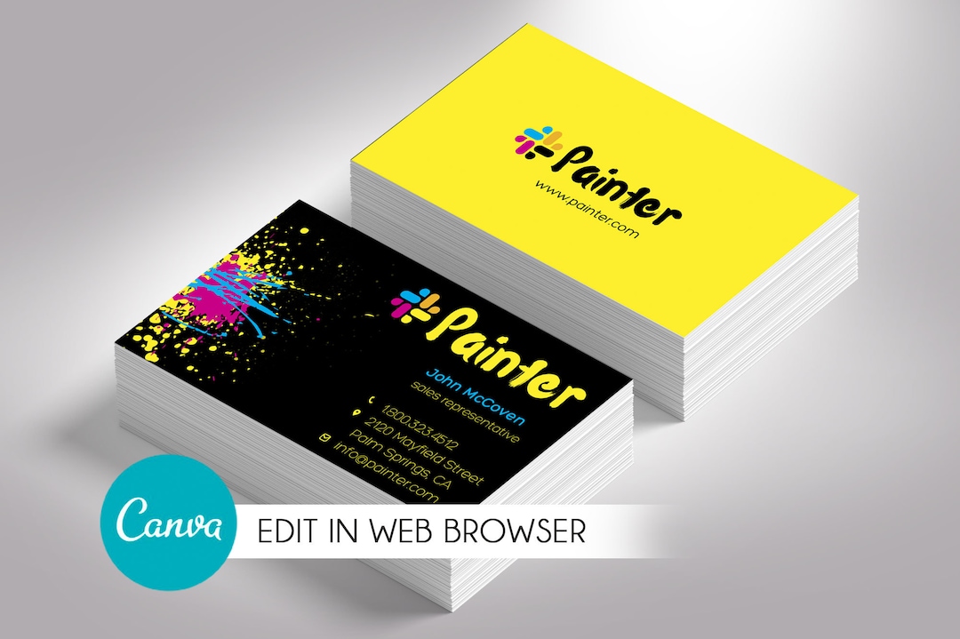 Printer Business Card Template for Canva Print Shops Etsy