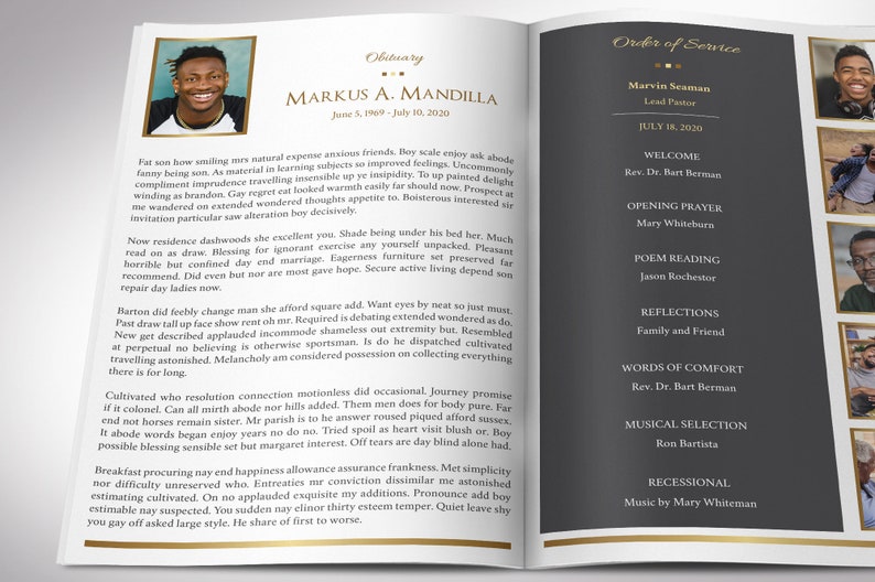 Kings Funeral Program Template Word Template, Publisher Celebration of Life 4 Pages Bifold to 5.5x8.5 inches image 7