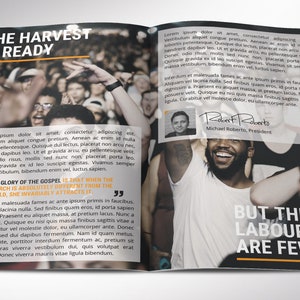 Catalyst Youth Conference Program Template for Canva – perfect for any youth gathering! Make a big impression with your youth conference program. This Canva template will create a stylish and modern personal look for your program. With 8 pages