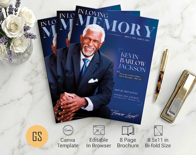 8 Page Funeral Programs