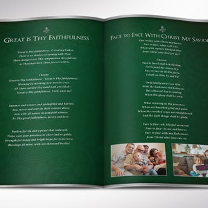 Green Silver Funeral Program Template Word Template, Publisher Celebration of Life, 8 Pages 5.5x8.5 inches image 4