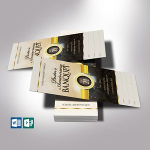 Clergy Banquet Ticket Template: Black, Gold, Beige (Digital Download)