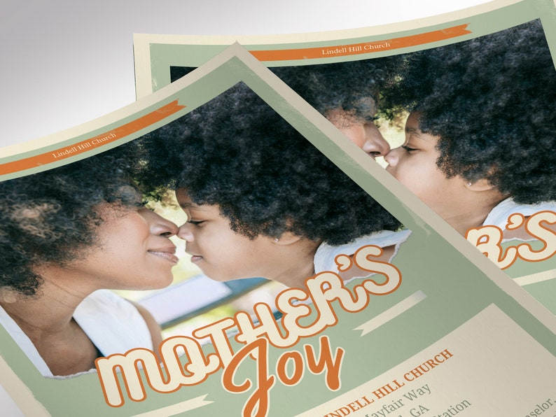 Mothers Joy Flyer Template for Canva Retro Church Invitation, Women's Day Brunch, Womens Fellowship 4 Sizes zdjęcie 8
