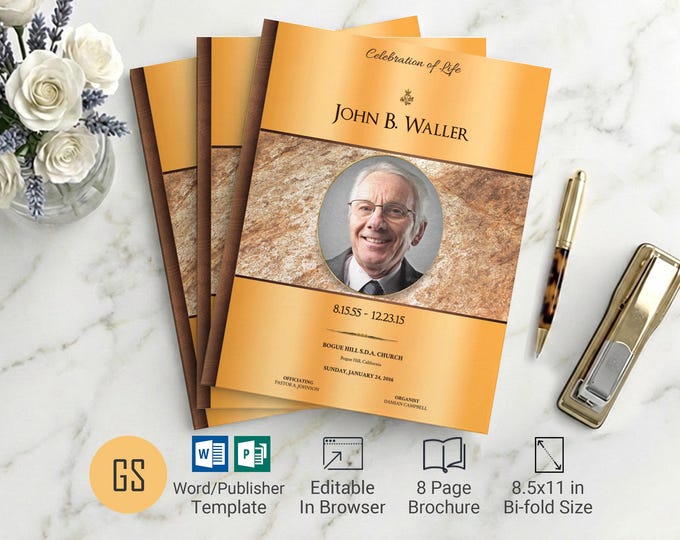 8 Page Funeral Programs