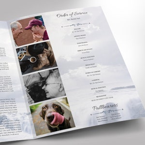 Blue Forever Tabloid Funeral Program Template Word Template, Publisher, Celebration of Life, Blue Sky, 4 Pages 11x17 in image 7