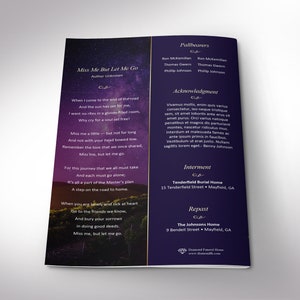 Vineyard Funeral Program Template Word Template, Publisher Celebration of Life 8 Pages Bifold to 5.5x8.5 inches 画像 6