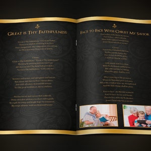 Black Gold Dignity Funeral Program Template, Word Template, Publisher, Celebration of Life, 8 Pages 5.5x8.5 inches image 5