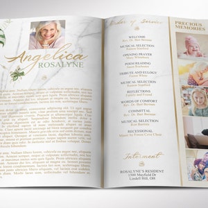 Tropica Funeral Program Template Word Template, Publisher Celebration of Life 8 Pages Bifold to 5.5x8.5 inches image 2