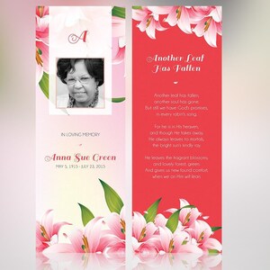 Petals Funeral Stationery Template Bundle for Word and Publisher Set is designed to complement the Petals Funeral Program Template. Geared for memorial or funeral services, the stationery set includes a Bookmark, Prayer Card, and Thank You card.