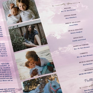 Purple Forever Funeral Program Large Template for Word Publisher V2 4 Pages 11x17 inches image 7