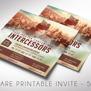 Prayer Conference Invitation Canva Template is a modern design with a scenic composition and saturated color blends that will appeal to a wide demographic. 3 Sizes are included: 1080x1080 pixels, 1080x1920 pixels, and 5 x 5 inches.
