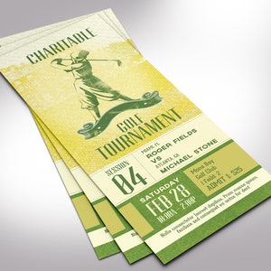 Charitable Golf Tournament Ticket Template Word Template, Publisher Sports Ticket, Golf Competition Size 26 画像 5