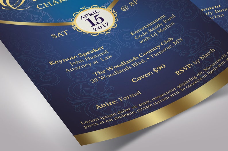 Blue Gold Anniversary Gala Flyer Template Word Template, Publisher Pastor Anniversary, Church Event 5.5x8.5 in image 6