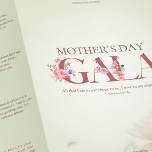 Vintage Mother's Day Program Template | Canva: 4-page Floral Church ...