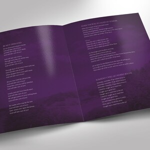 Violet Sky Tabloid Funeral Program Template Word Template, Publisher Celebration of Life 8 Pages 11x17 inches image 5