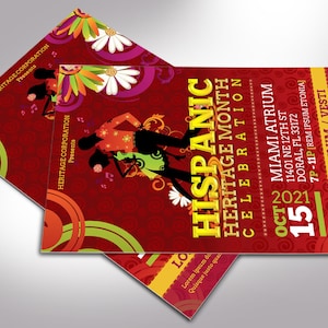 Hispanic Heritage Month Flyer Template Word Template, Publisher Cinco de Mayo, Mardi Gras, Party Flyer Size 4x6 in image 5