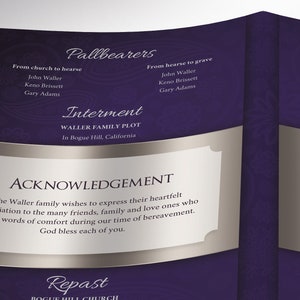 Blue Dignity Funeral Program Template Word Template, Publisher Celebration of Life 8 Pages Bifold to 5.5x8.5 inches image 8