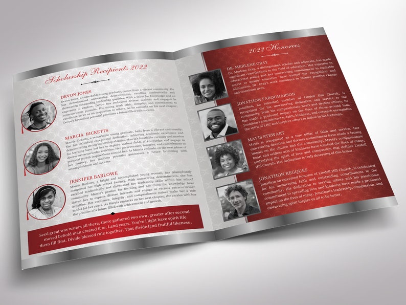 Diamond Church Anniversary Program Template | Canva: Red & Silver 8 ...
