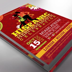 Hispanic Heritage Month Flyer Template Word Template, Publisher Cinco de Mayo, Mardi Gras, Party Flyer Size 4x6 in image 4