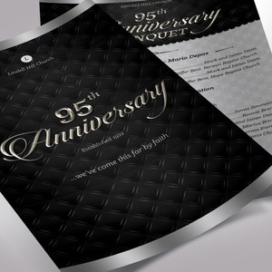 Silver Church Anniversary Program Template, One Sheet Word Template, Publisher Pastor Appreciation 5.5x8.5 inches image 6