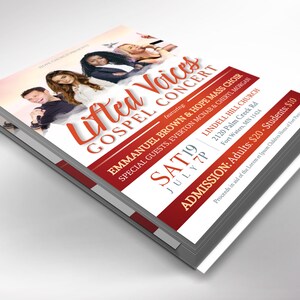 Gold and Red Gospel Concert Flyer Template, Canva Template, Church Invitation, Church Flyer, Worship Event, 3 Sizes image 5