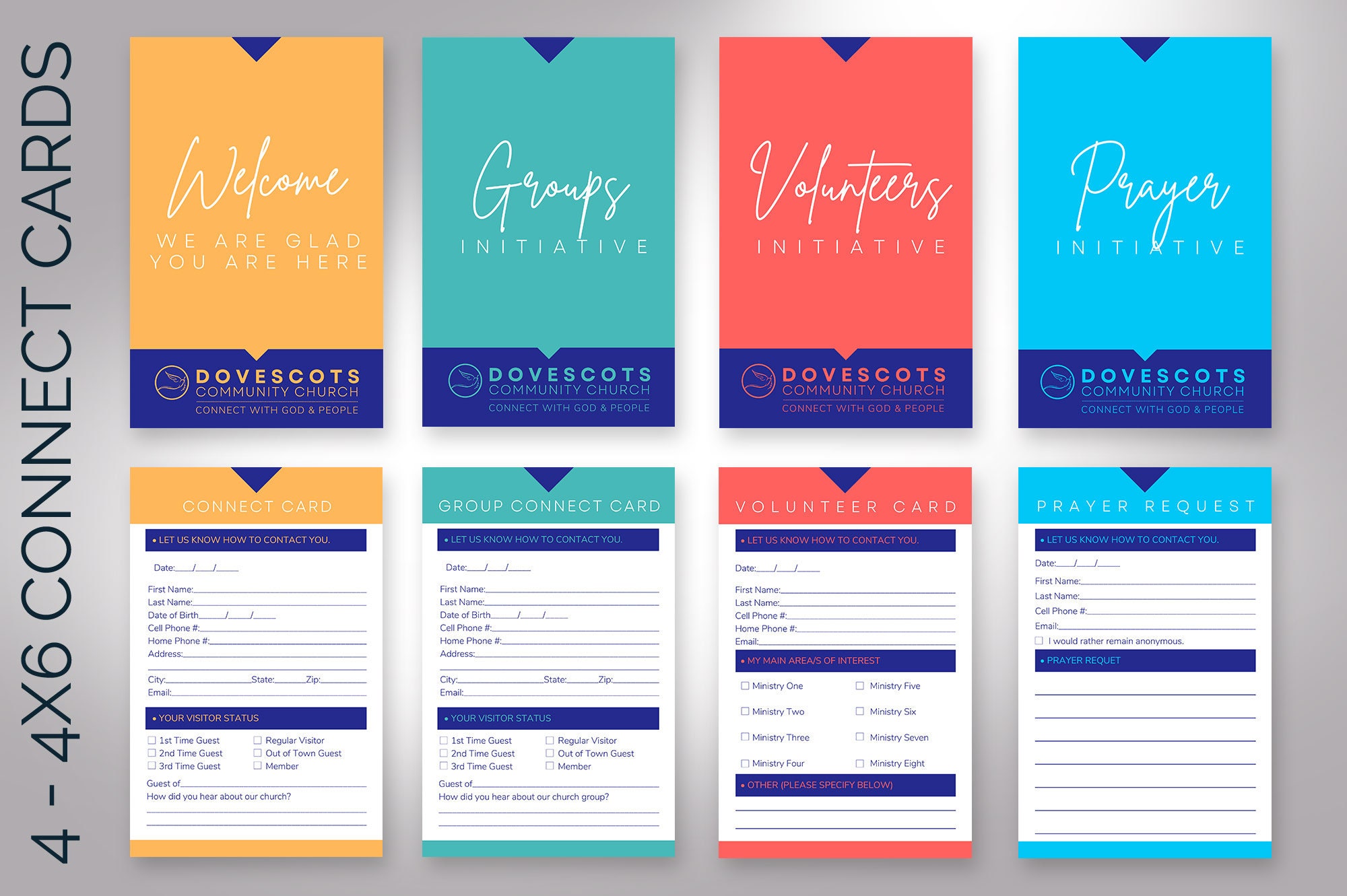 Church Connect Card Template Bundle, Canva Template, Church Welcome Card, New Here Guest, Set of 4, Size 4x6 Inches - Etsy church-connect-card-template-bundle-canva-template-church-welcome-card-new-here-guest-set-of-4-size-4x6-inches-etsy