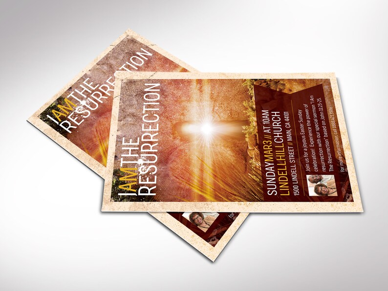 Resurrection Church Flyer Template, Canva Template, Easter Sunday, Church Invitation, Worship Service 2 Sizes image 5