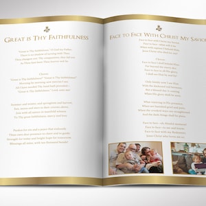 White Gold Funeral Program Template Word Template, Publisher Celebration of Life 8 Pages 5.5x8.5 inches image 4