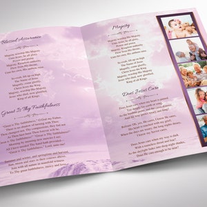 Purple Forever Tabloid Funeral Program Template, Canva Template, Celebration of Life, Obituary Program, 8 Pgs, 11x17 in image 5