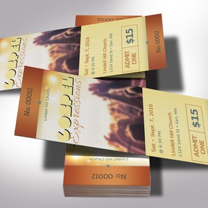 Experience the uplifting spirit of gospel music with our Gospel Concert Ticket Template for Word and Publisher! Sized at 2x6 inches, this beautifully designed ticket template features a radiant yellow and copper background.