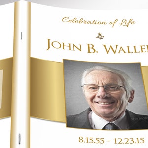 White Gold Funeral Program Template Word Template, Publisher Celebration of Life 8 Pages 5.5x8.5 inches image 7