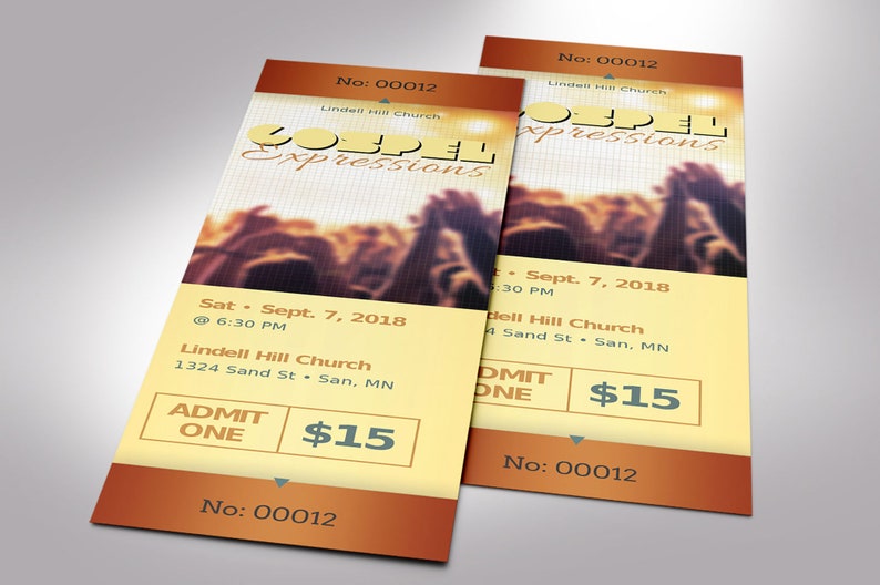 Experience the uplifting spirit of gospel music with our Gospel Concert Ticket Template for Word and Publisher! Sized at 2x6 inches, this beautifully designed ticket template features a radiant yellow and copper background.