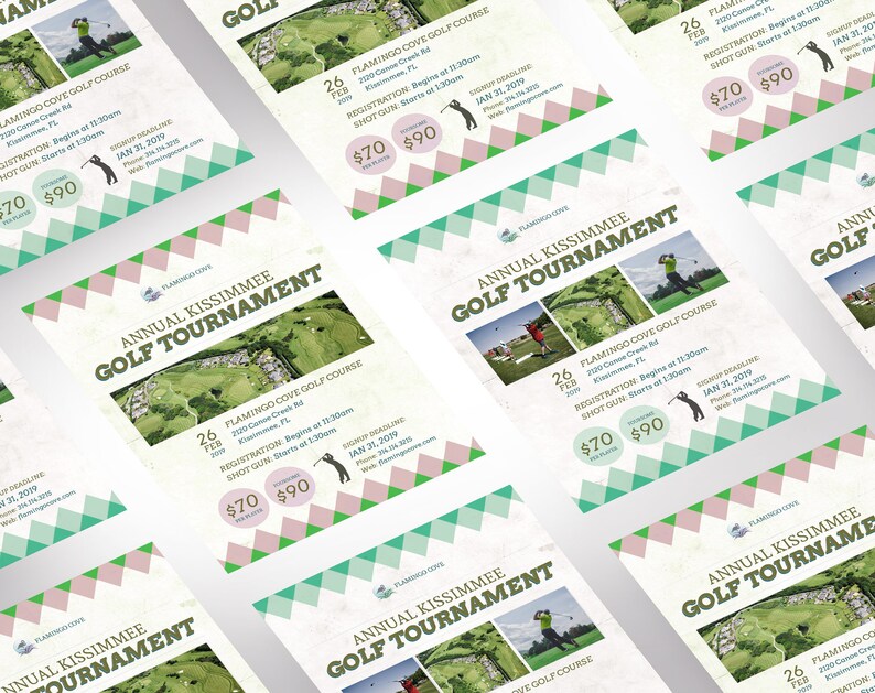 Retro Golf Tournament Poster Template for PowerPoint and Publisher Print Size 22x28 inches image 6