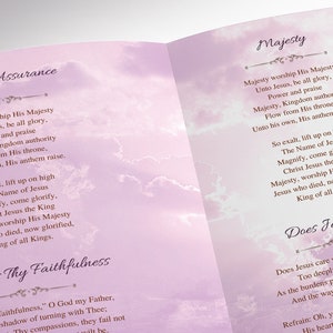 Purple Forever Tabloid Funeral Program Template, Canva Template, Celebration of Life, Obituary Program, 8 Pgs, 11x17 in image 8