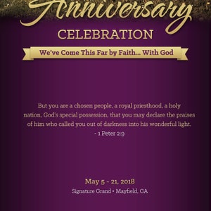 Church Anniversary Program Template Word Template, Publisher, Gold Purple Pastor Appreciation 8 Pages 5.5x8.5 in image 8