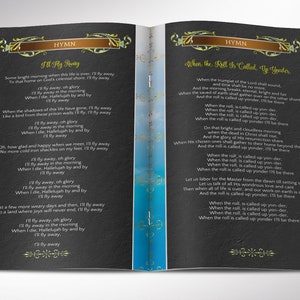 Blue Sky Funeral Program Template, Word Template, Publisher, Celebration of Life, Order of Service, 8 Pages, 5.5x8.5 in image 4